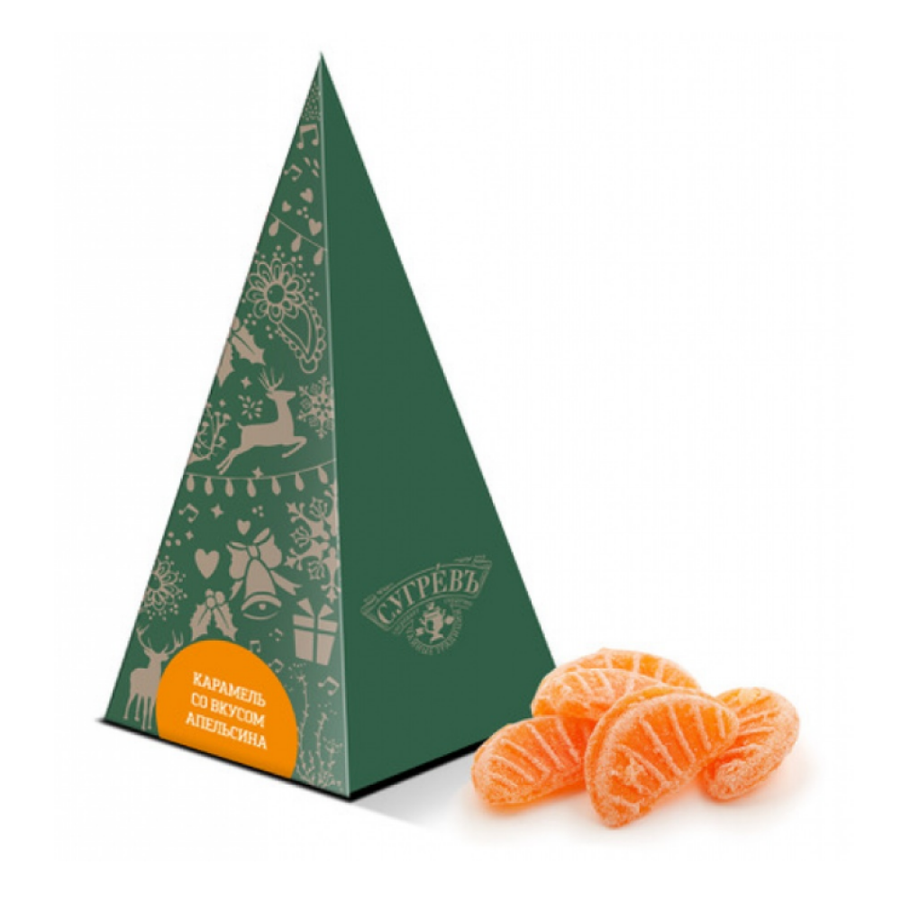 Карамель леденцовая "Елка с апельсиновым монпансье", 40 г