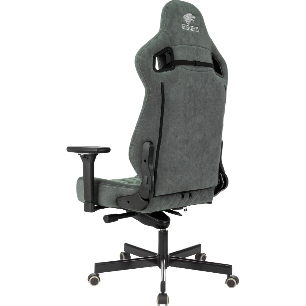 Кресло игровое Бюрократ Knight Hunter, искусственная замша, серый - 5