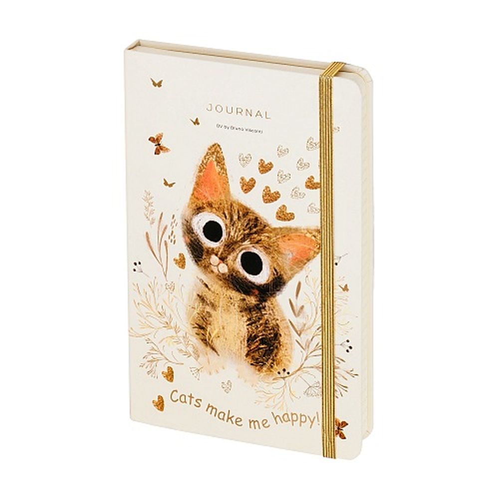 Книга записная "Love me. Милый котик", A5, 100 листов, линейка, бежевый