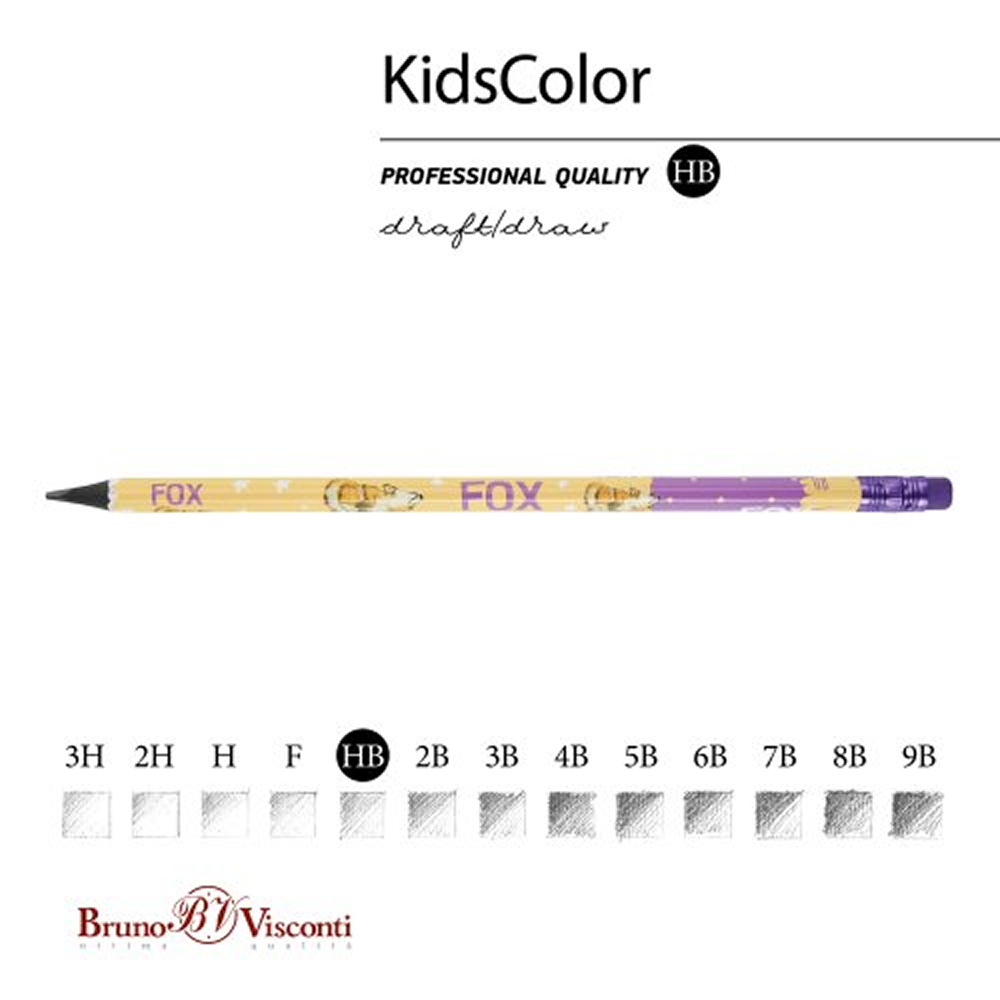 Карандаш простой "Kids.Лисенок", HB, пластик, с ластиком - 4