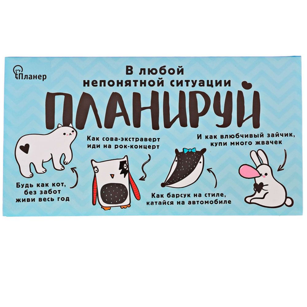 Блокнот-планер "В любой непонятной ситуации планируй", 95x175 мм, 50 листов, разноцветный - 3