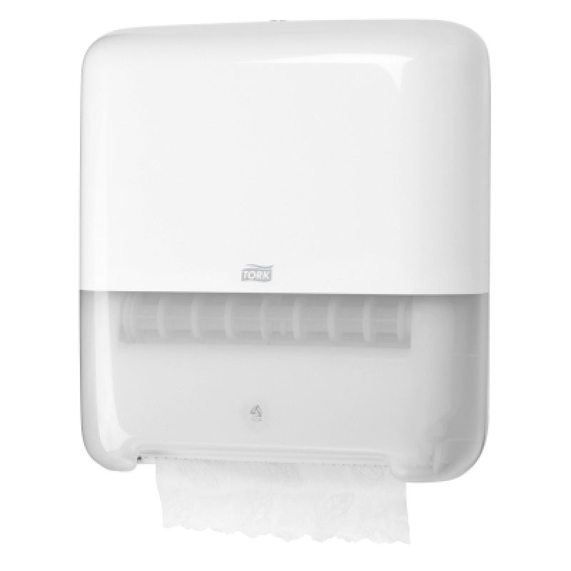 Диспенсер TORK Matic д/полотенец в рулонах пластиковый, белый, H1