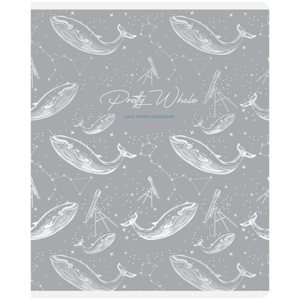 Тетрадь "Pretty whale", А5, 48 листов, клетка, ассорти - 5