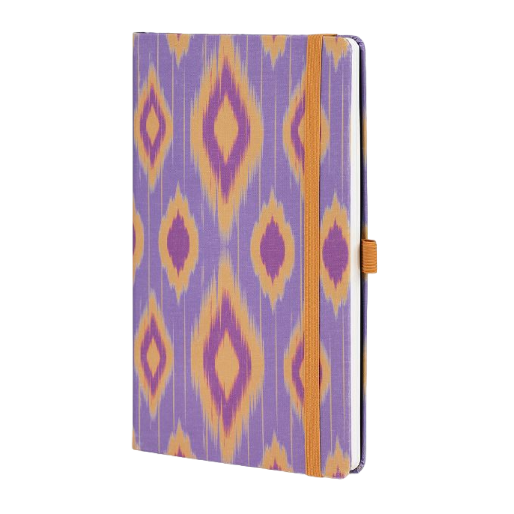 Блокнот "Ikat lilac sand", А5, 96 листов, линейка, фиолетовый, оранжевый - 3