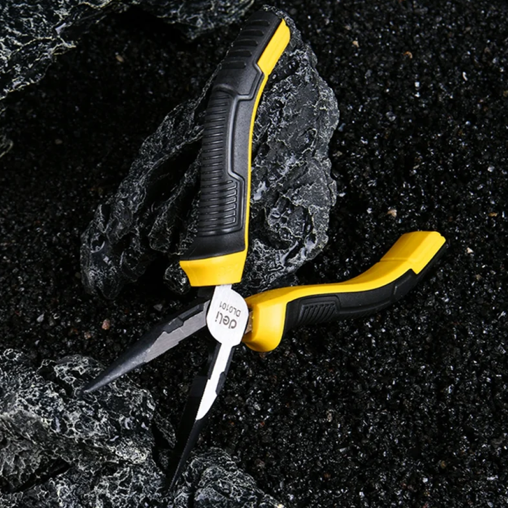 Длинногубцы Deli YS EDL0101, 160 мм, 2-х компонентные рукоятки - 4