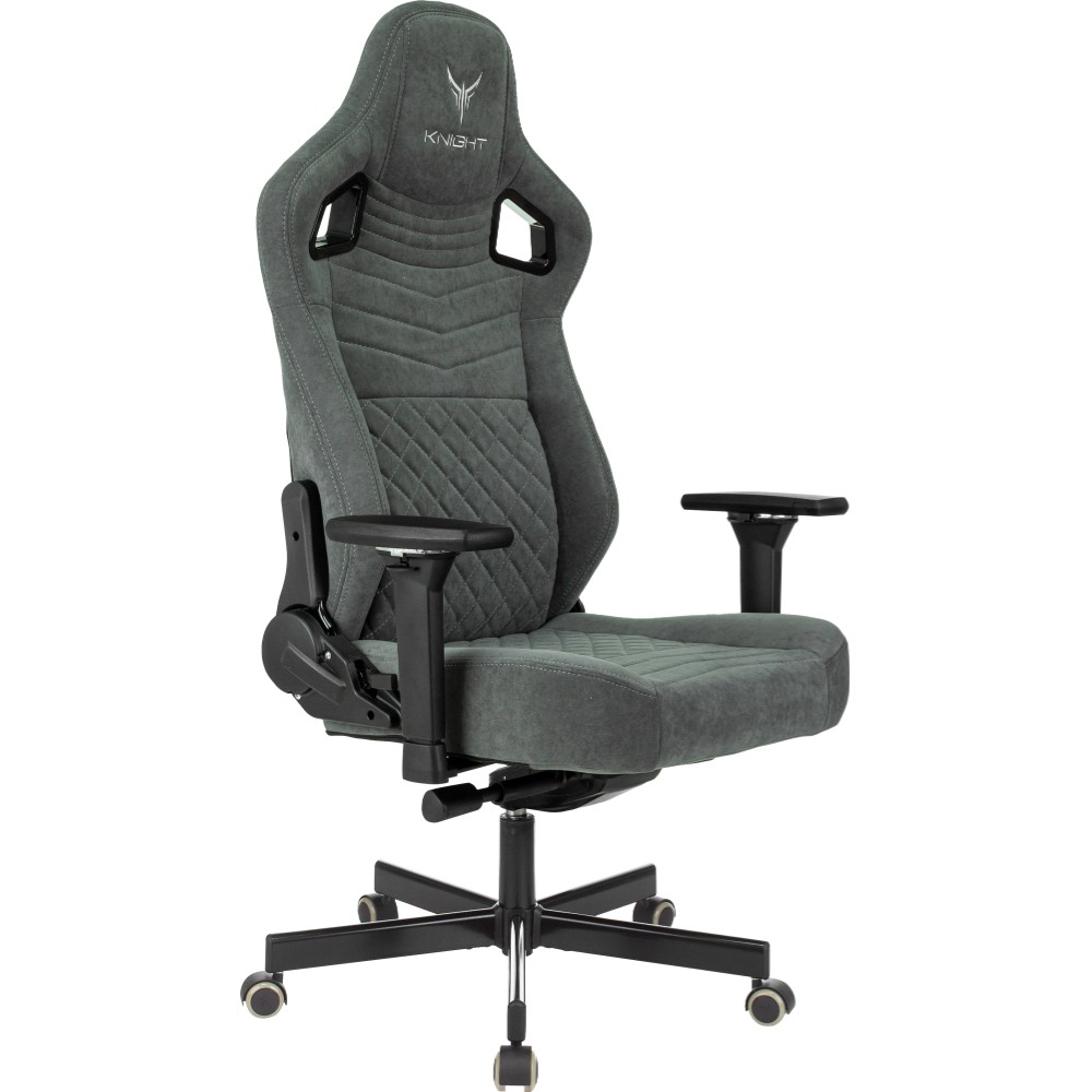 Кресло игровое Бюрократ Knight Hunter, искусственная замша, серый - 9