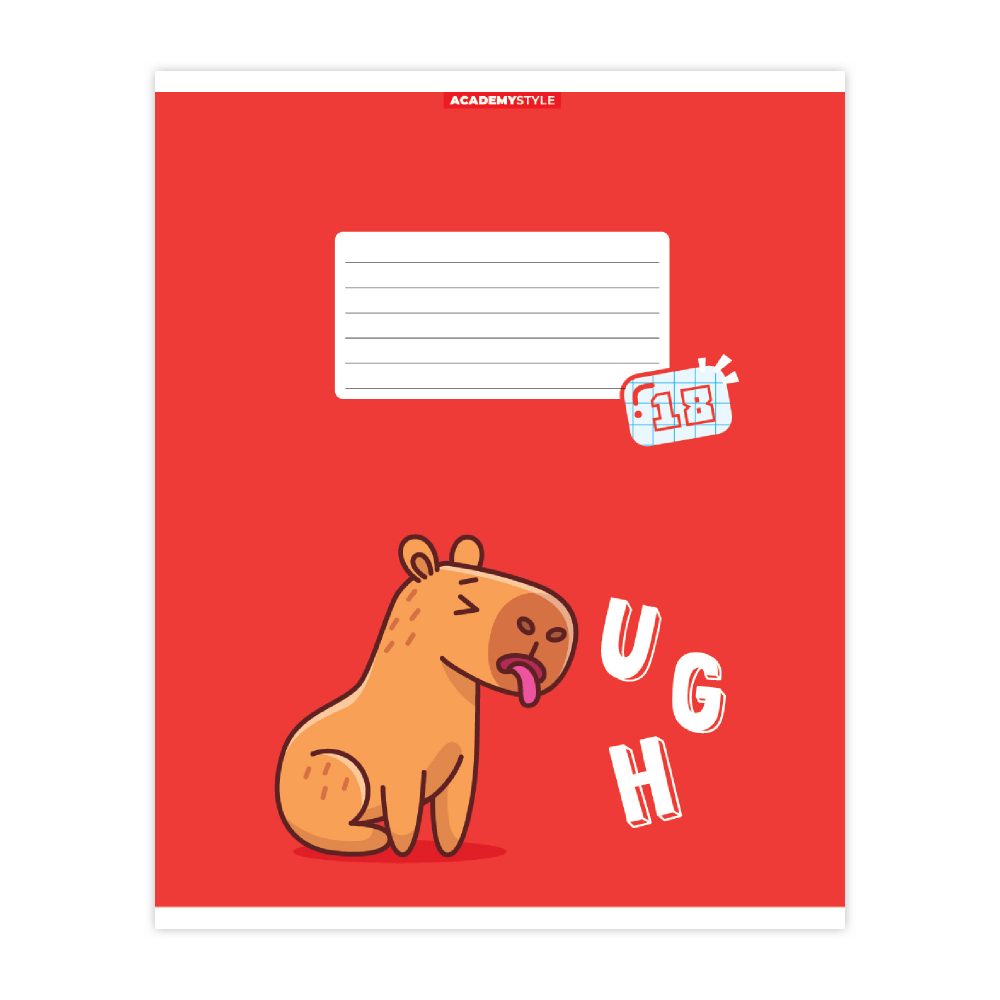 Тетрадь "Капибара", А5, 18 листов, клетка, ассорти