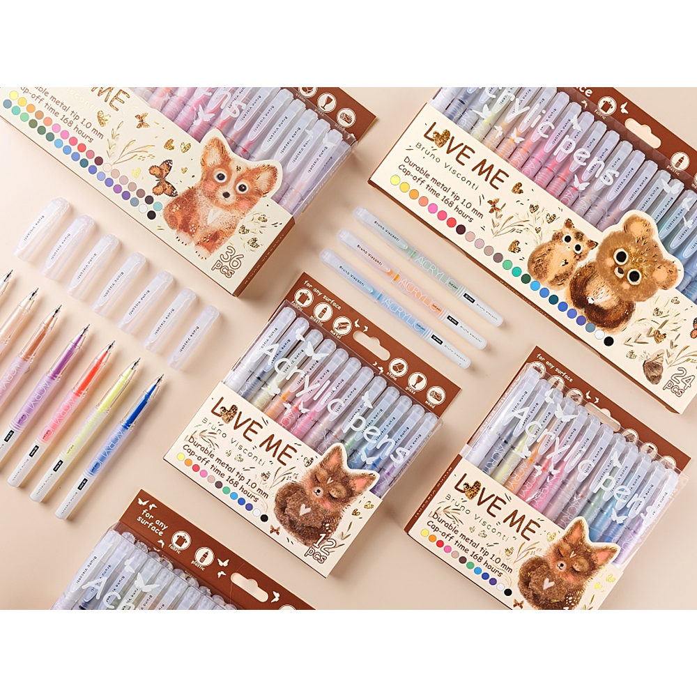 Набор ручек акриловых "Love me", шариковые, 1 мм., пластиковые, 12 штук - 8