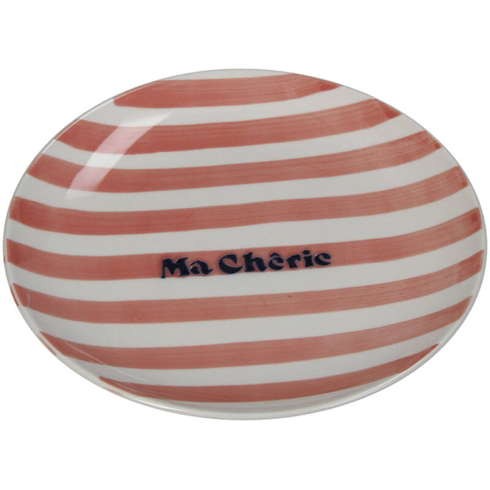 Тарелка керамическая "Ma Cherie", розовый, белый