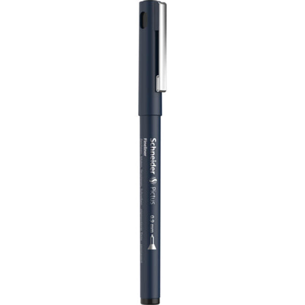 Ручка капиллярная "Schneider Fineliner Pictus", 0.9 мм, черный