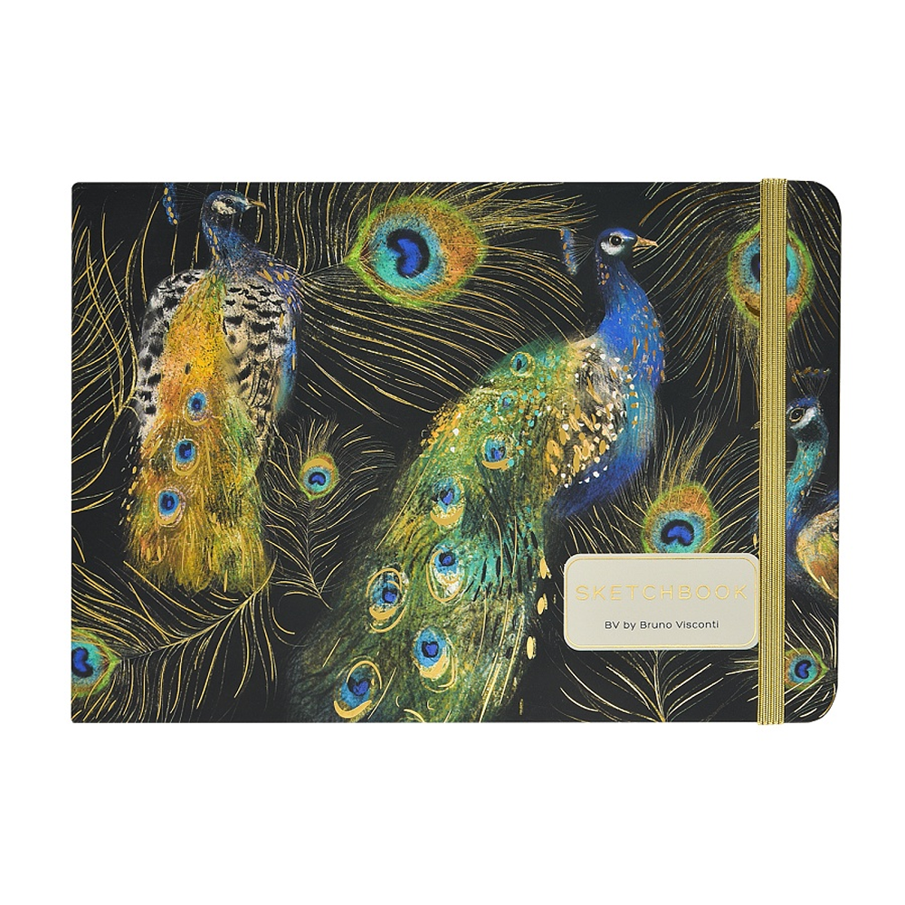 Скетчбук "Fauna. Павлины", 14.6х21.3 см, 180 г/м2, 96 листов, разноцветный - 2