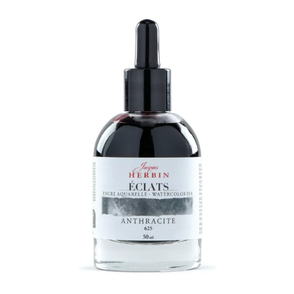 Чернила акварельные "Herbin. Eclats", антрацит, 50 мл.