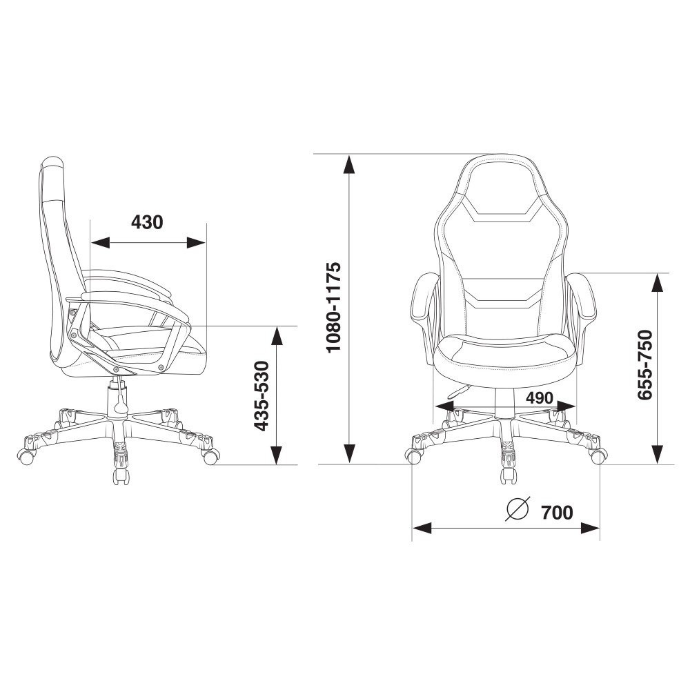 Кресло игровое Бюрократ "Zombie 10", ткань, экокожа, пластик, черный, белый - 7