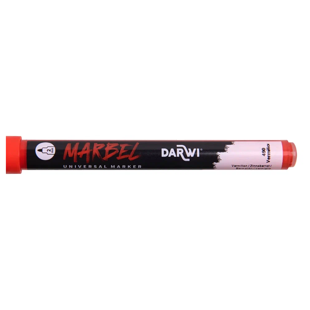 Маркер акриловый "Darwi.Marbel" 490, ярко-красный - 3