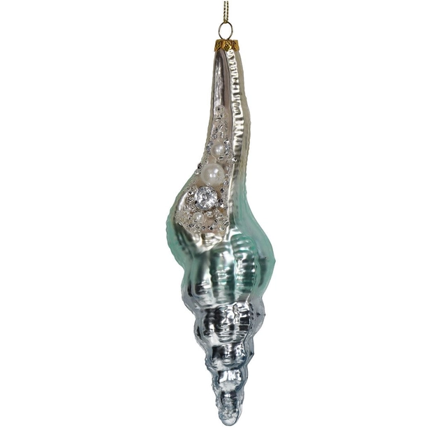 Украшение елочное Kersten "Ракушка" 19 см, стекло, разноцветный