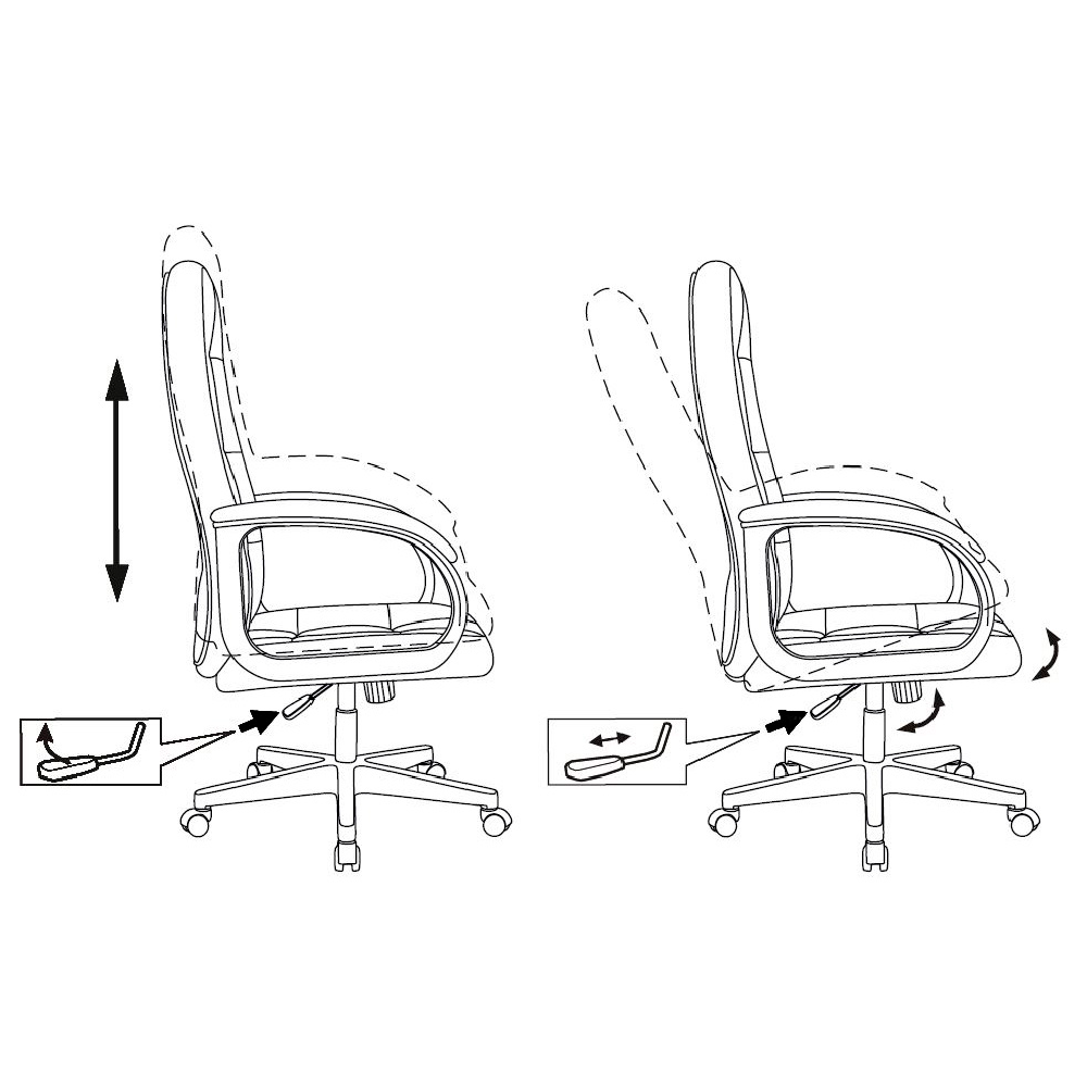 Кресло для руководителя Бюрократ "CH 002", экокожа, пластик, слоновая кость - 6