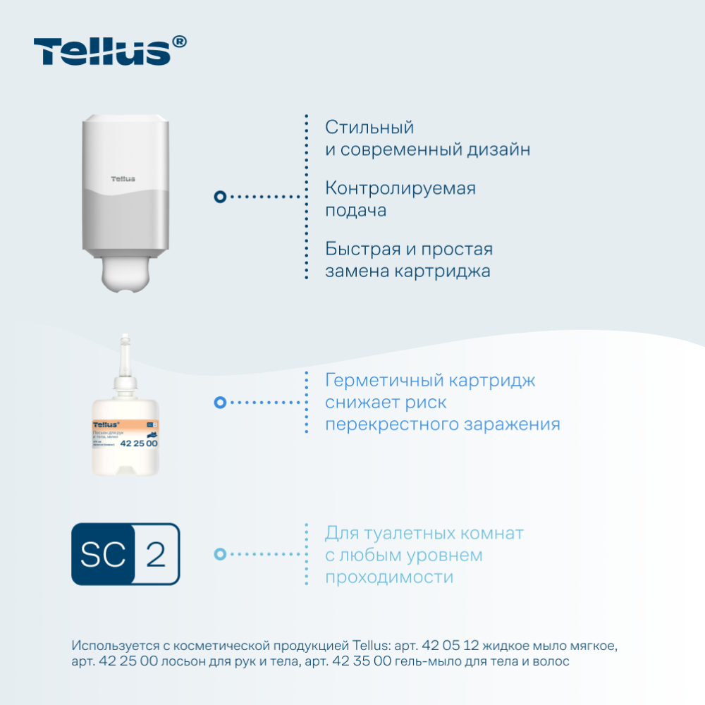 Диспенсер Tellus для косметической продукции мини, белый, SC2 - 11
