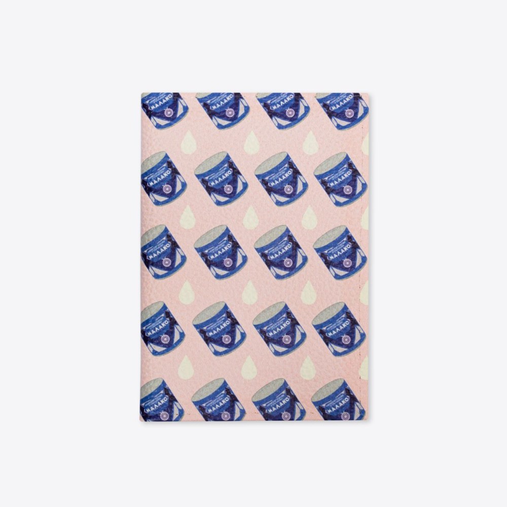 Обложка для паспорта "Сгущёнка", натуральная кожа, розовый, голубой