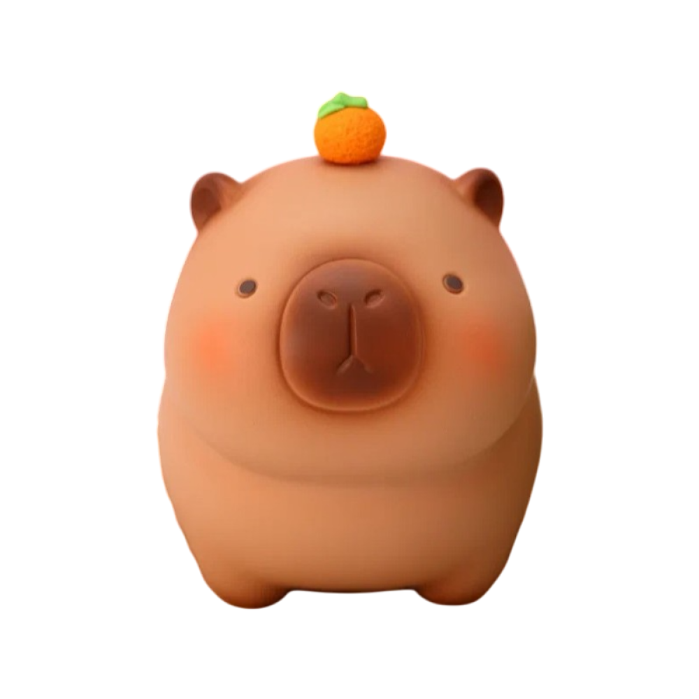 Копилка "Capybara with yummy treats", пластик, коричневый