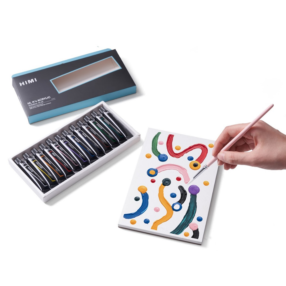 Краски акриловые "Himi.New vision", 12 цветов, тубы - 8