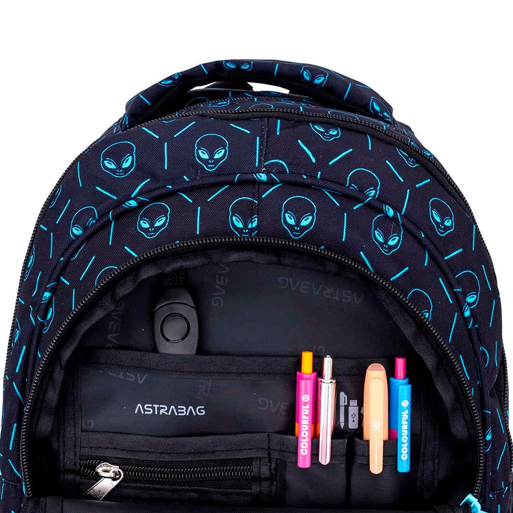 Рюкзак школьный "Neon Ufo", черный  - 7