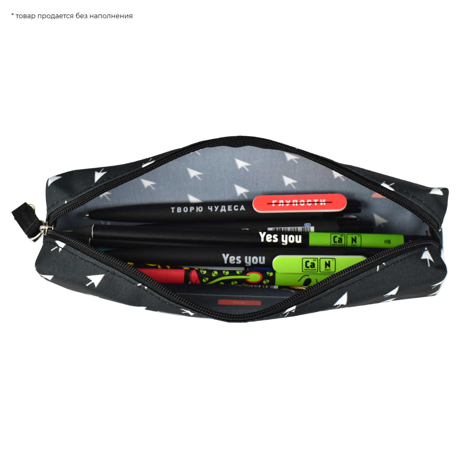 Пенал Феникс + "Фразы с характером" 1 отделение, черный - 5