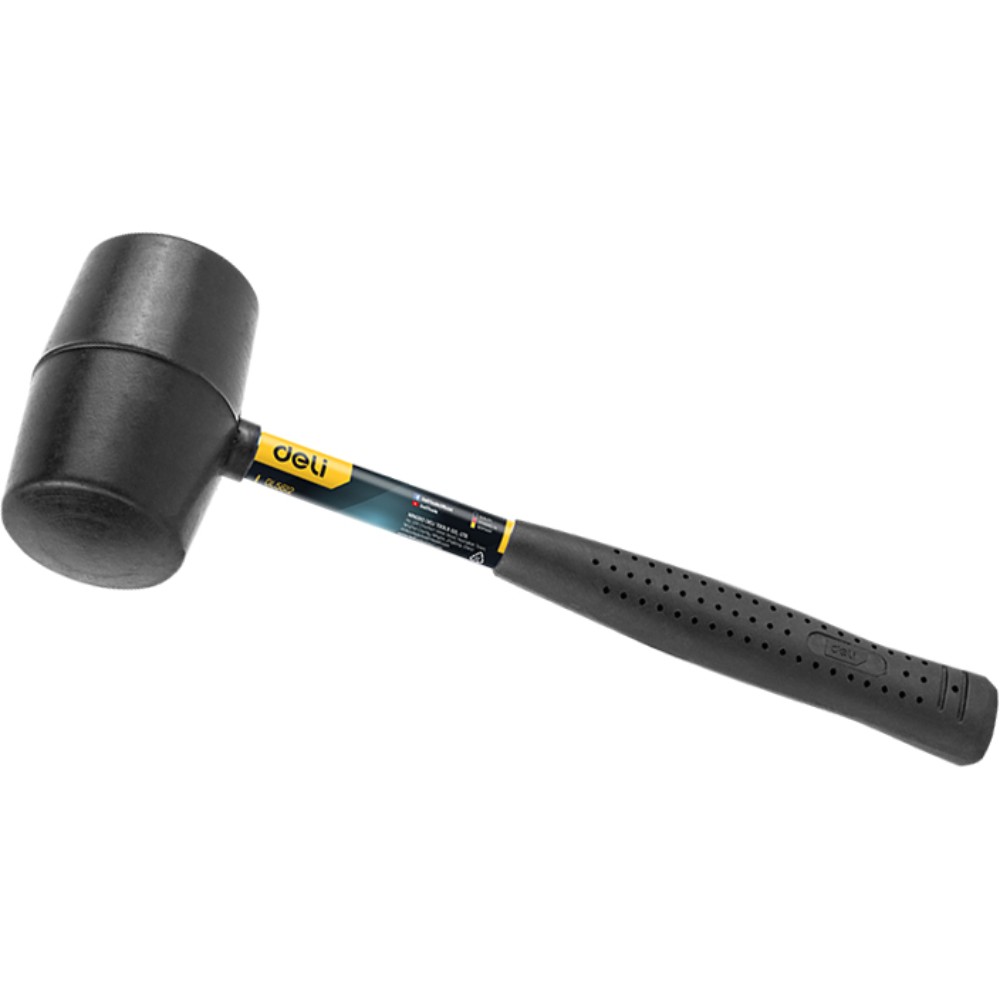 Киянка резиновая черная Deli YS EDL5612, 0,34 кг, стальная рукоятка