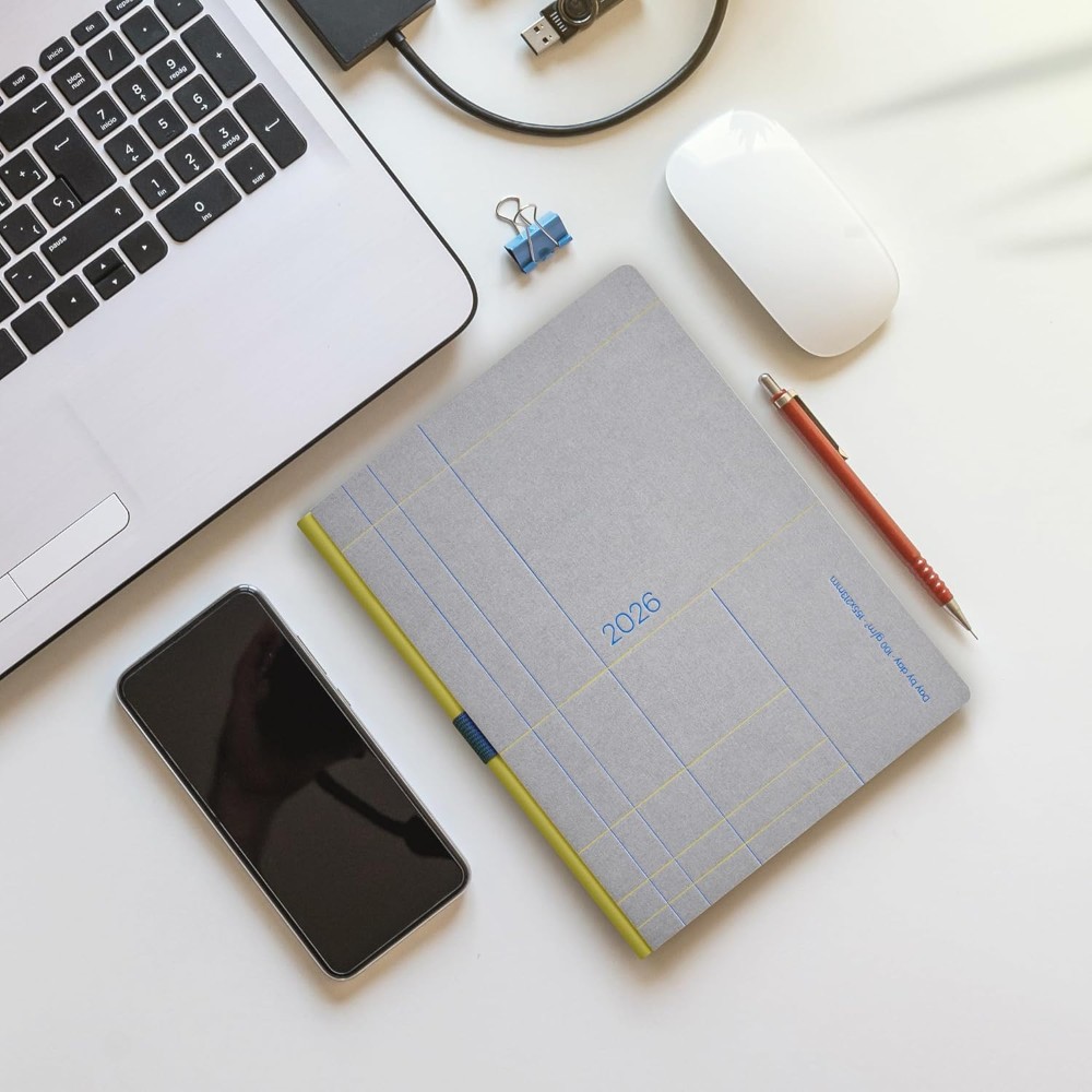 Ежедневник датированный "Back to Basics" 2026, A5, линейка, серый - 7