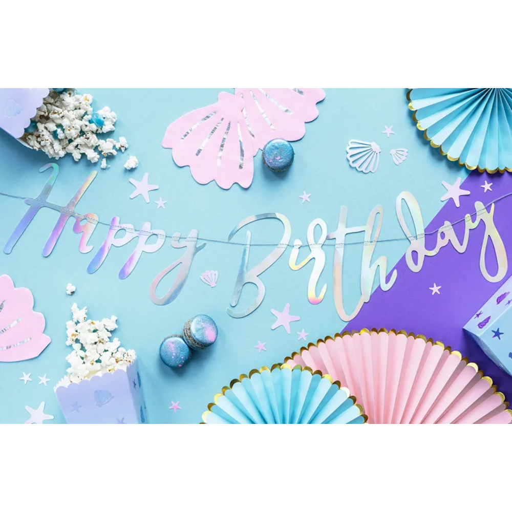 Гирлянда бумажная "С днем рождения", 0.6 м, разноцветный - 3