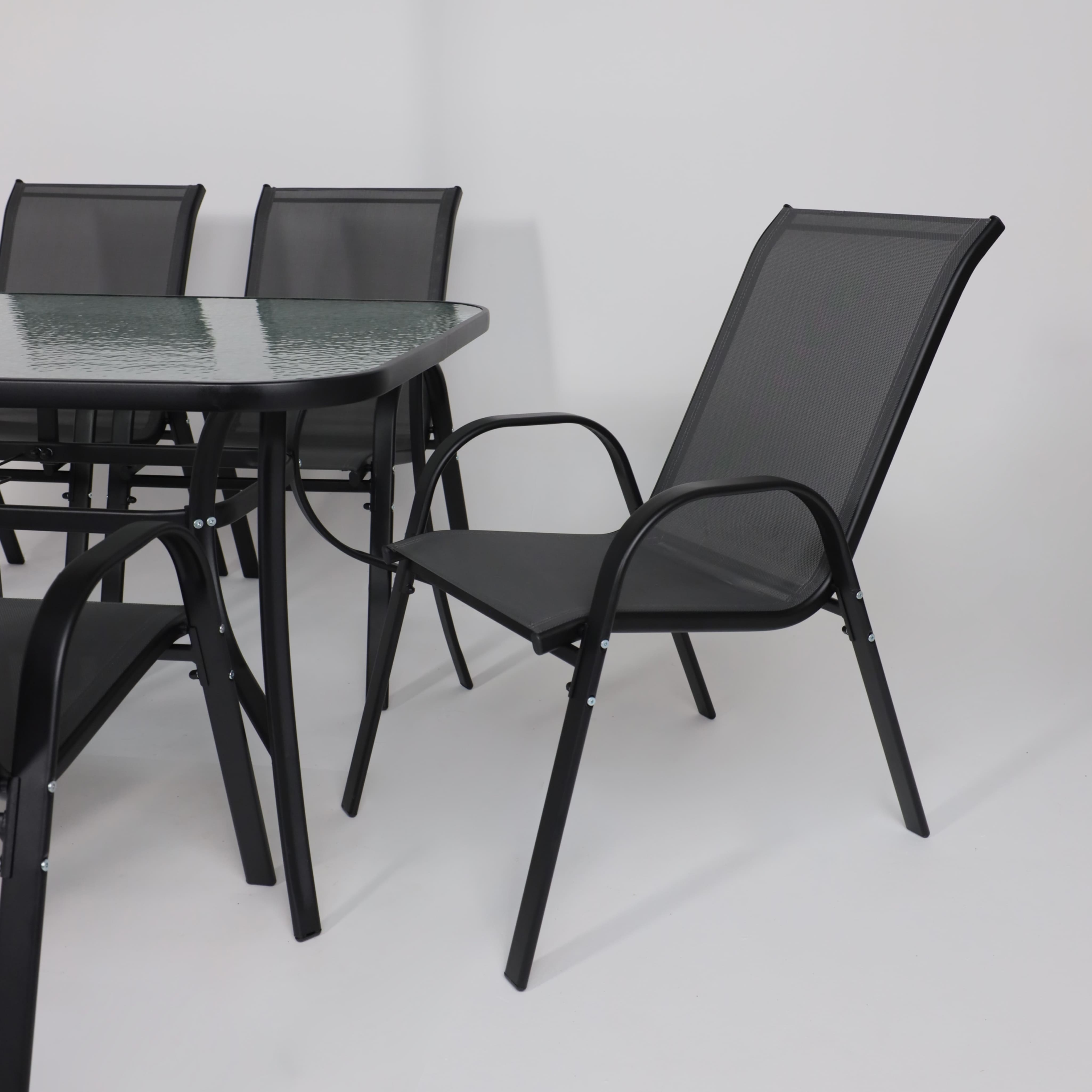 Комплект мебели садовой AksHome SUNBEAM (стол 1 шт, 6 кресел, зонт 1 шт), серый, черный - 15