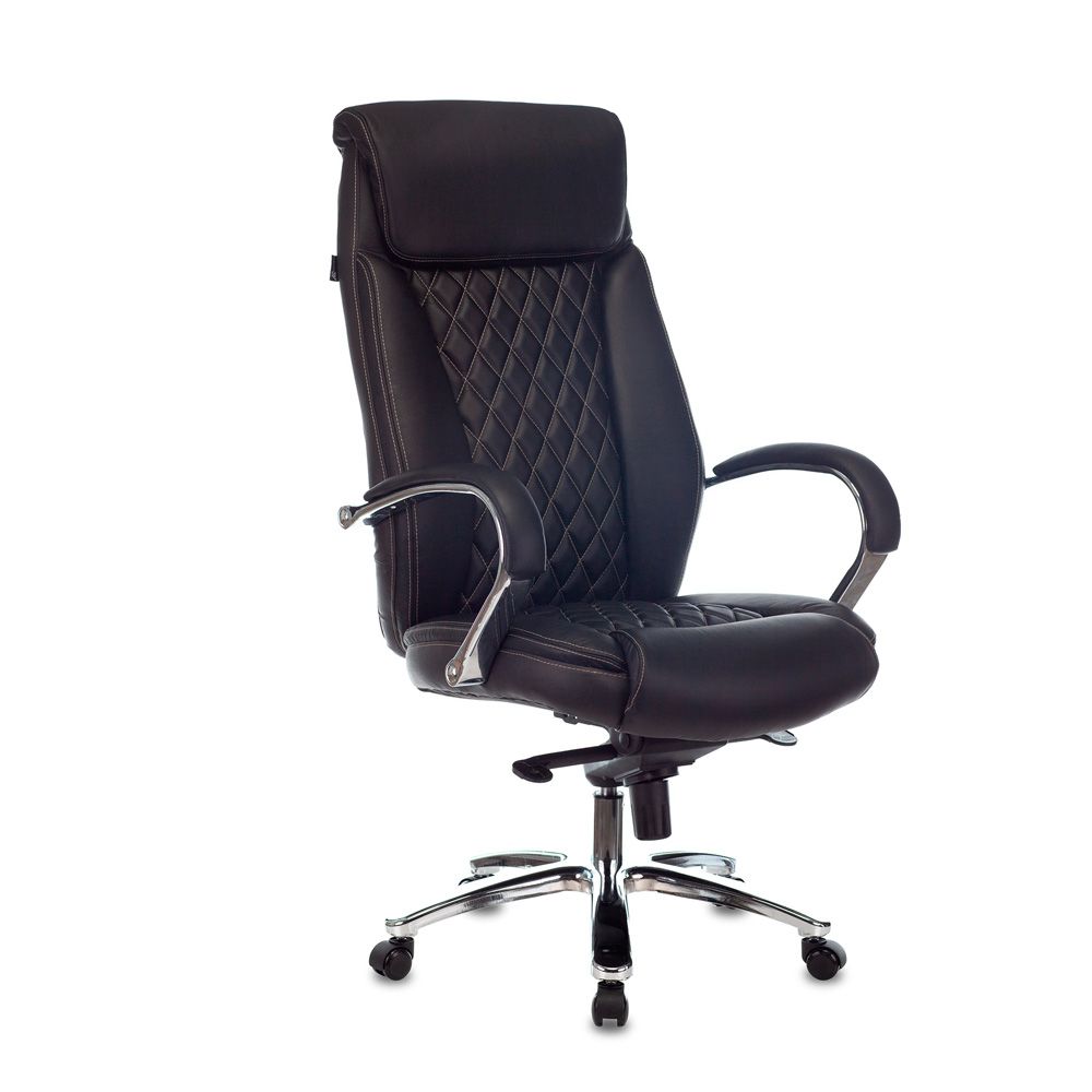 Кресло для руководителя Бюрократ T-9924SL, кожа, металл, черный