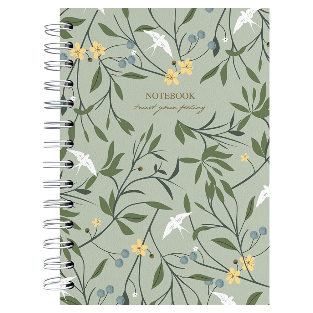 Тетрадь "Romance ласточка", A5, 120 листов, клетка, спираль сбоку, разноцветный