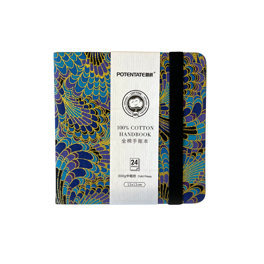 Cкетчбук для акварели "Potentate", холодный пресс, 12х12 см, 300 г/м2, 24 листа, павлин