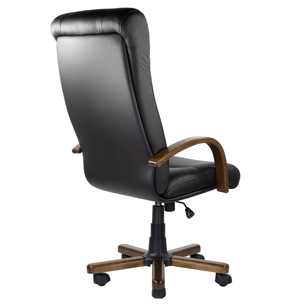 Кресло для руководителя "UTFC Парламент В", дерево, натуральная кожа, черный - 4