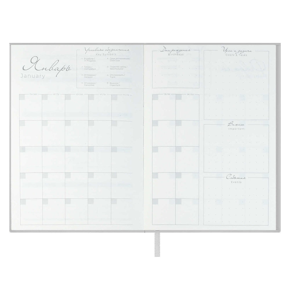 Ежедневник недатированный "Аспид Глосс", А6+, 320 страниц, линейка, серый - 4