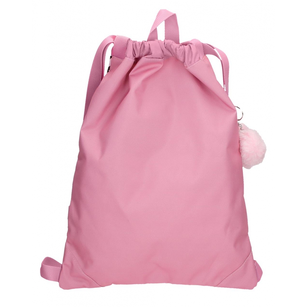 Мешок для обуви Enso "Love vibes", полиэстер, черный, розовый - 3 Мешок для обуви Enso "Love vibes", полиэстер, черный, розовый - 3