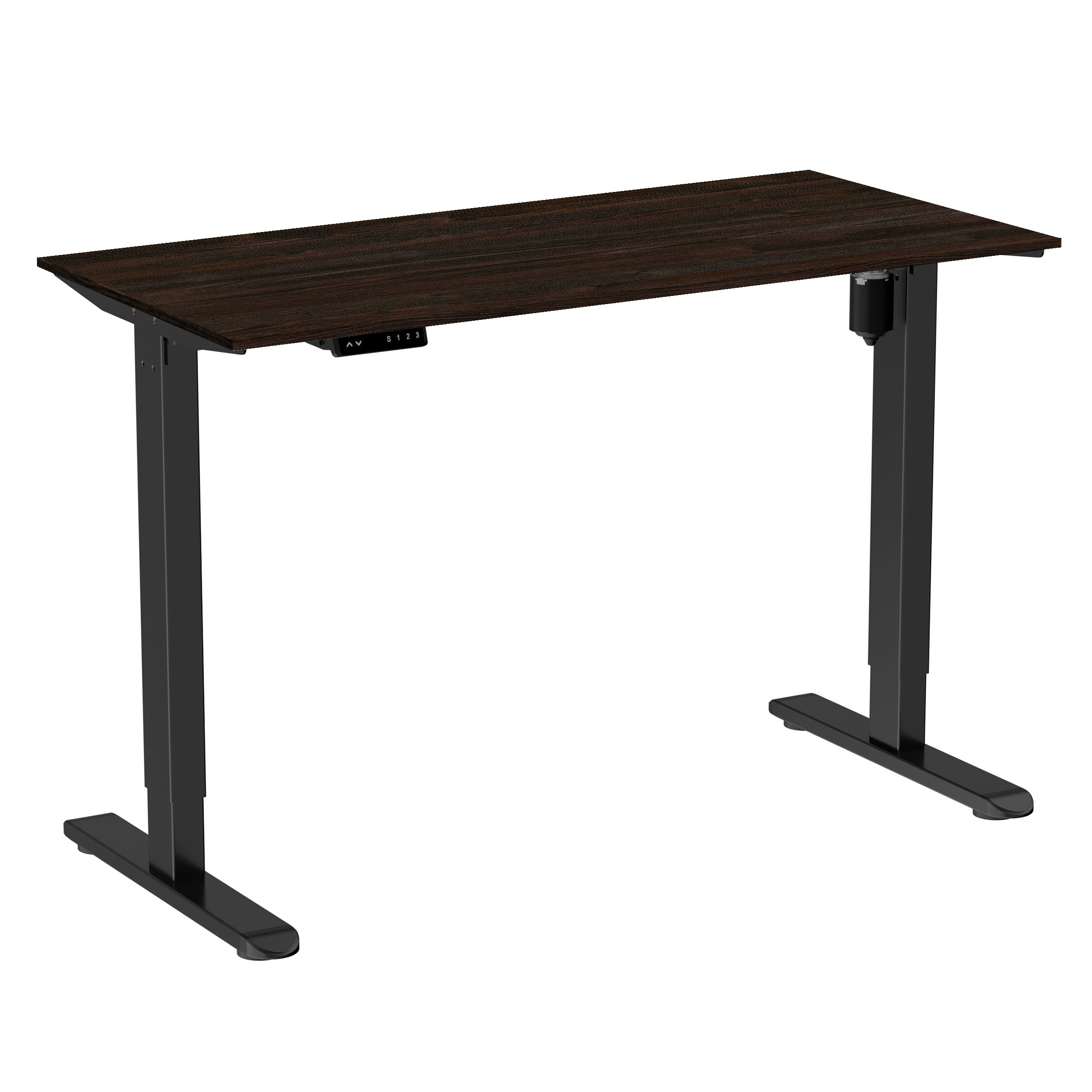 Стол с электроприводом WellDesk Light 1300x675х18 черный/дуб термо черно-коричневый (9116309+9178193)