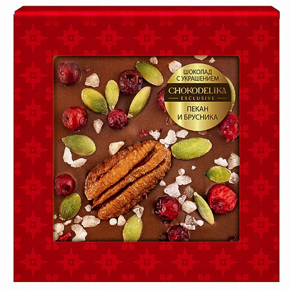 Шоколад молочный "Пекан и брусника", 35 г