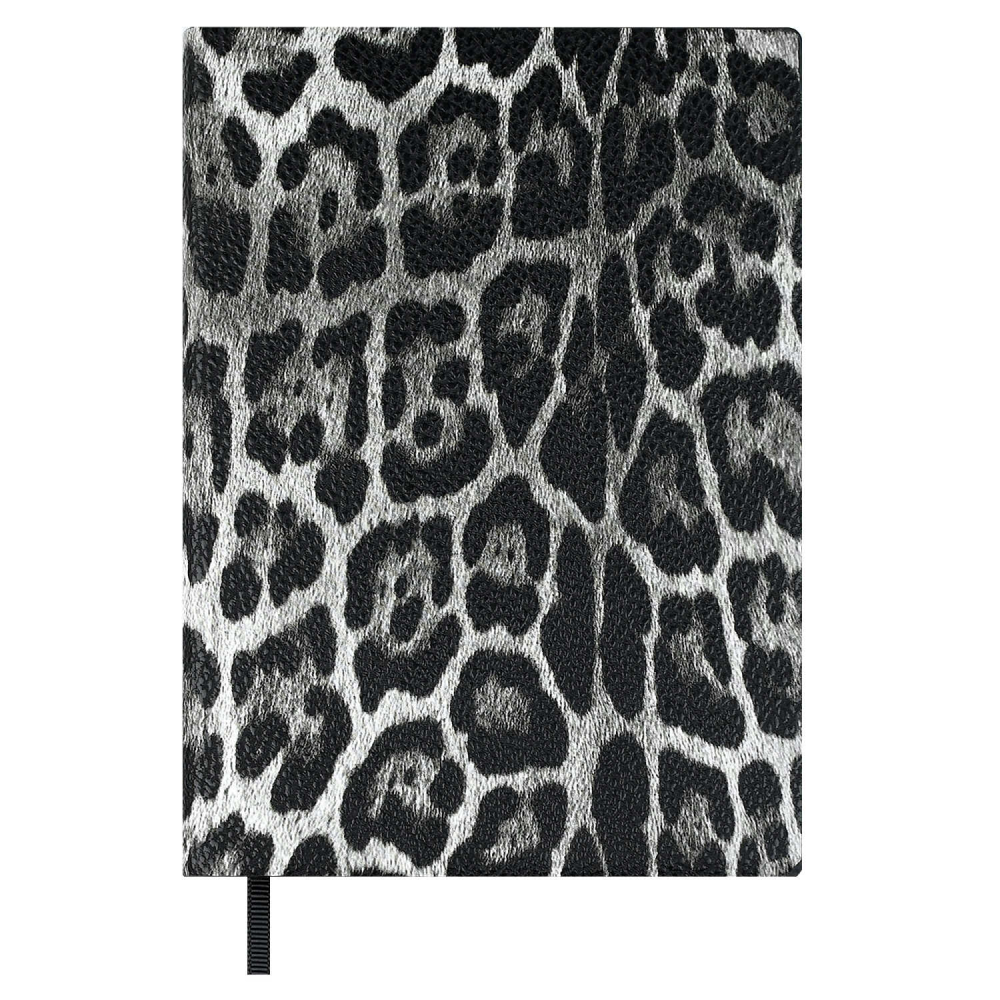 Ежедневник недатированный "Леопард", А6+, 320 страниц, линейка, серый
