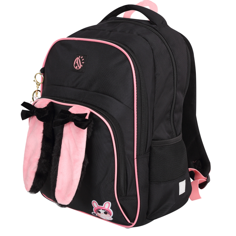 Рюкзак школьный "COMFORT Life Cat fun", черный, розовый - 7