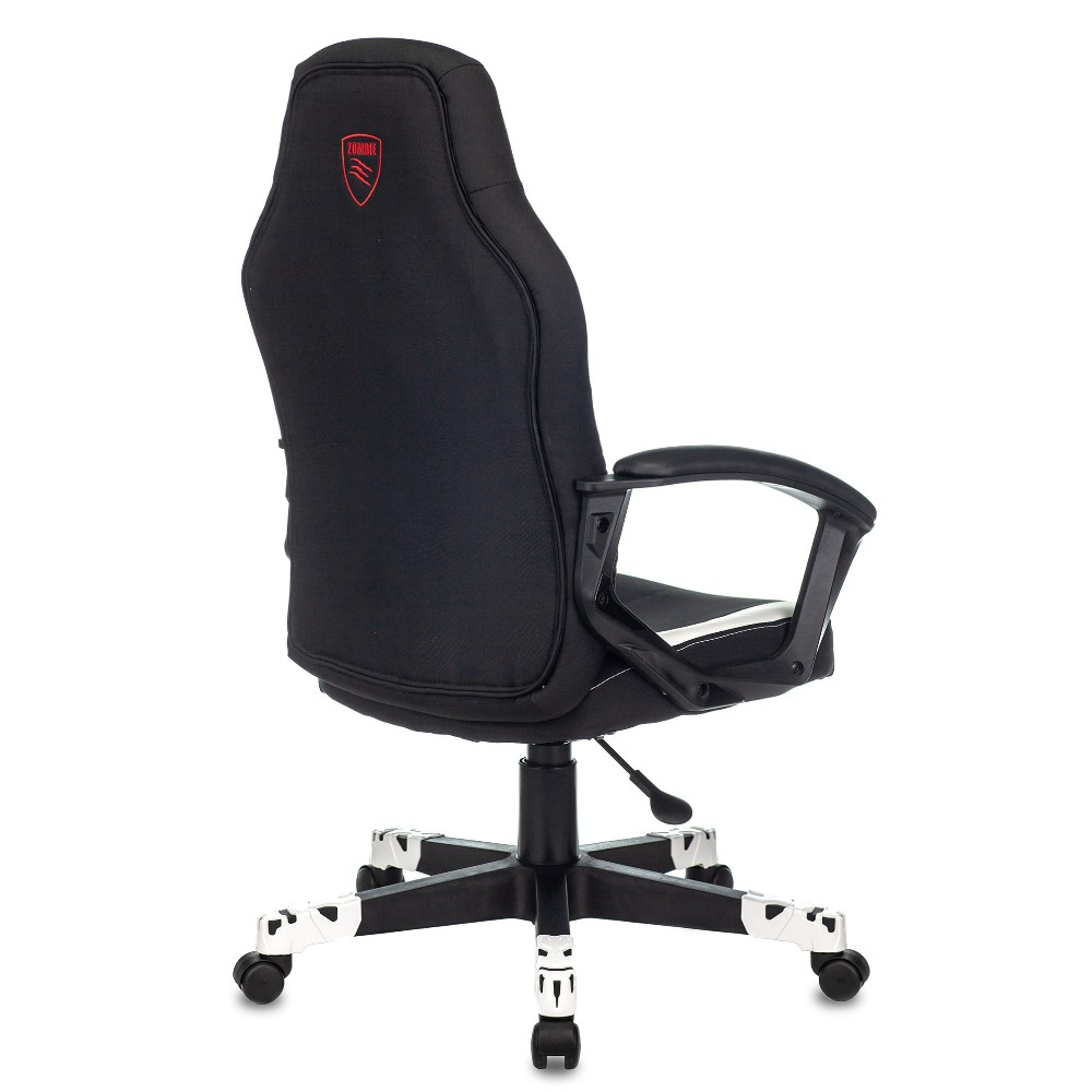 Кресло игровое Бюрократ "Zombie 10", ткань, экокожа, пластик, черный, белый - 4