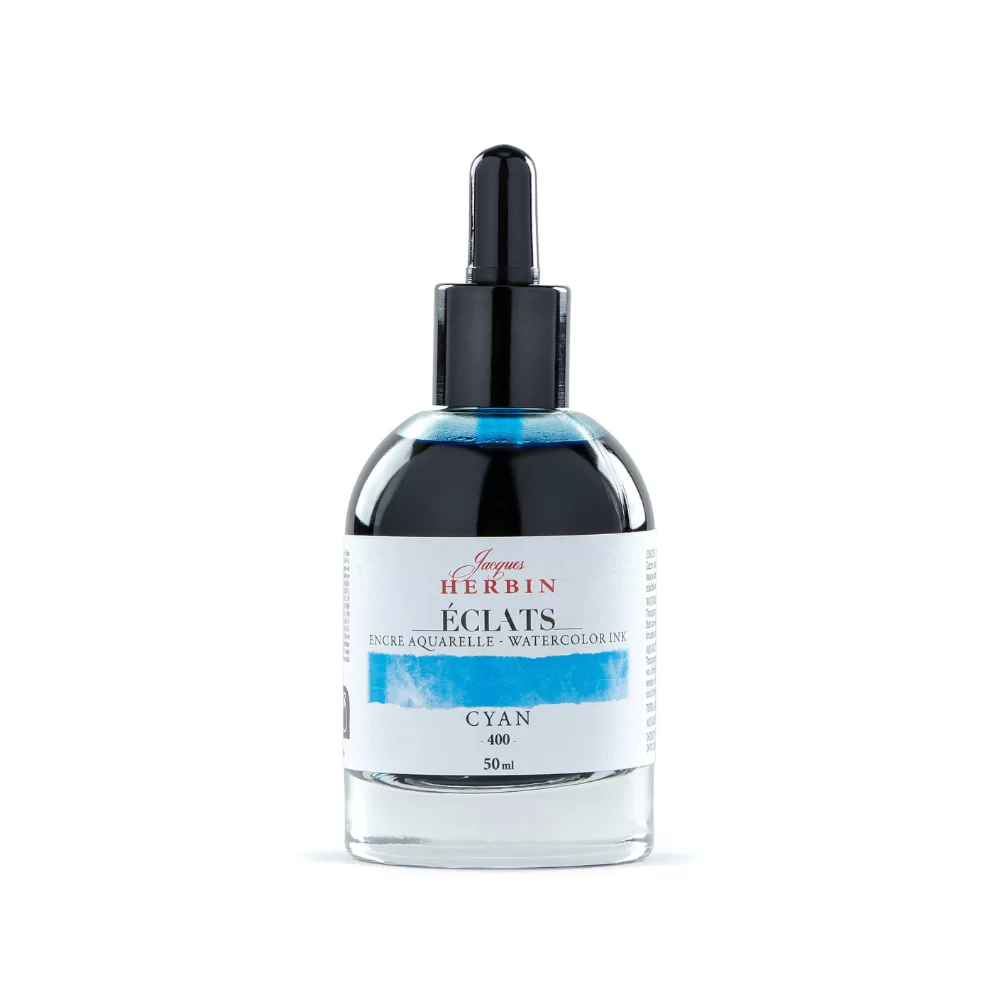 Чернила акварельные "Herbin. Eclats", циан, 50 мл