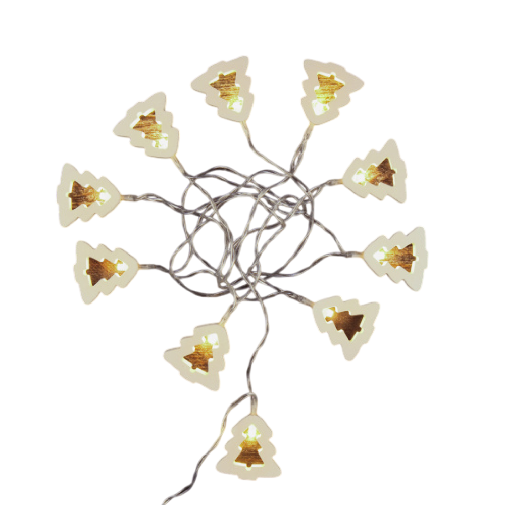 Гирлянда электрическая LED "Нить" с насадками "Елочка", 2,5 м, тепло-белый