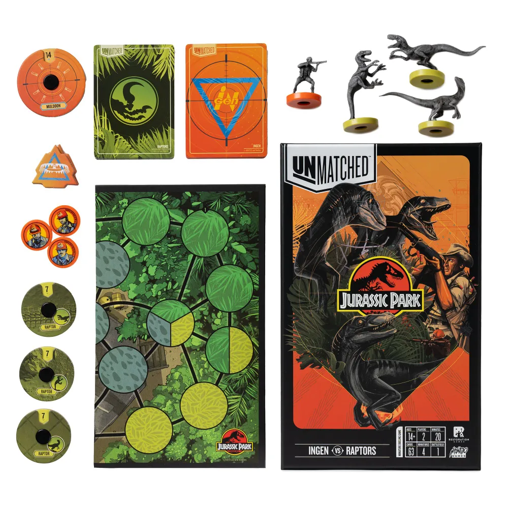 Игра настольная "Unmatched. Jurassic Park. InGen vs Raptors + русские правила" - 4