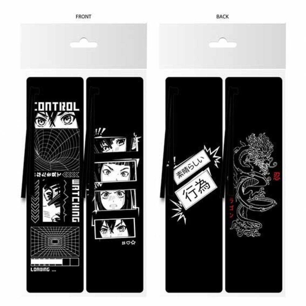 Закладка для книг "Anime Style", 170 мм, c лентой, черный, 4 шт