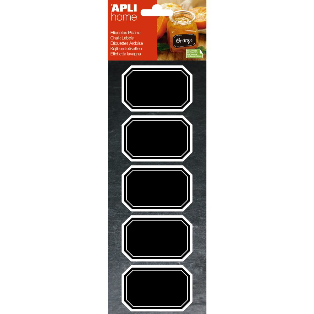 Наклейки Apli, 65х41, 10 штук, черный 