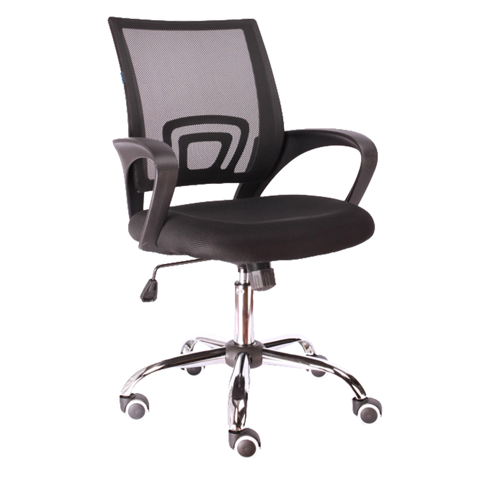 Кресло для персонала "EVERPROF EP-696", ткань, сетка, хром, черный