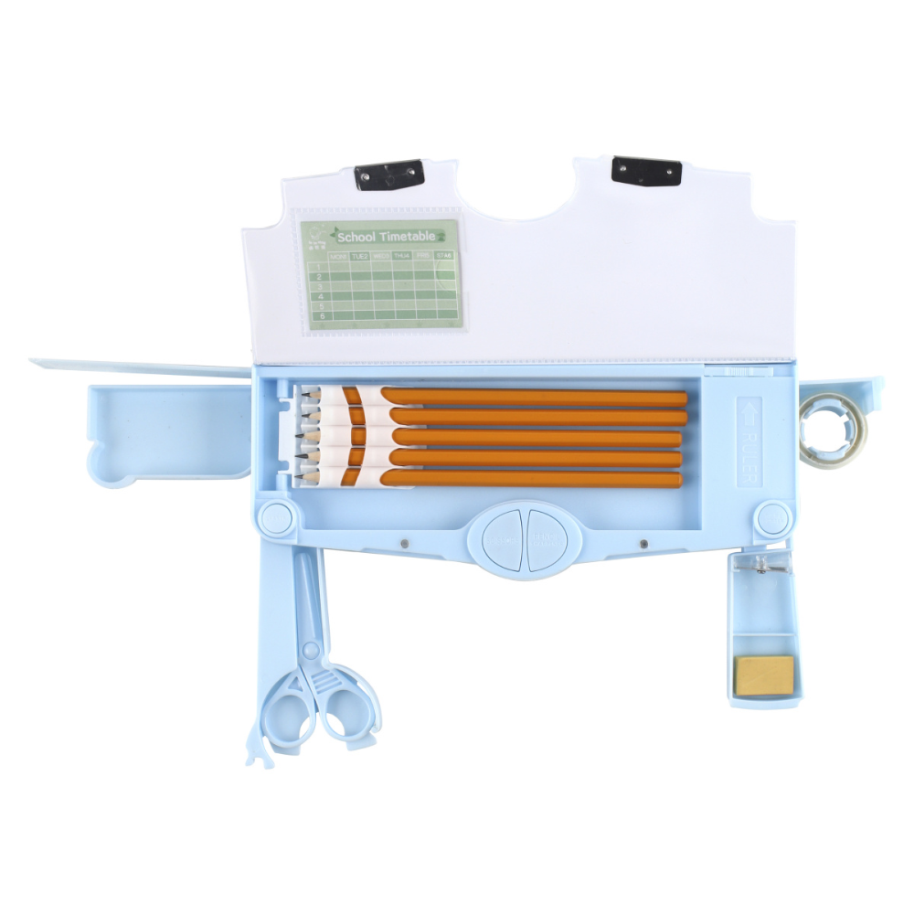 Пенал "Cat", с наполнением, 1 отделение, голубой - 3