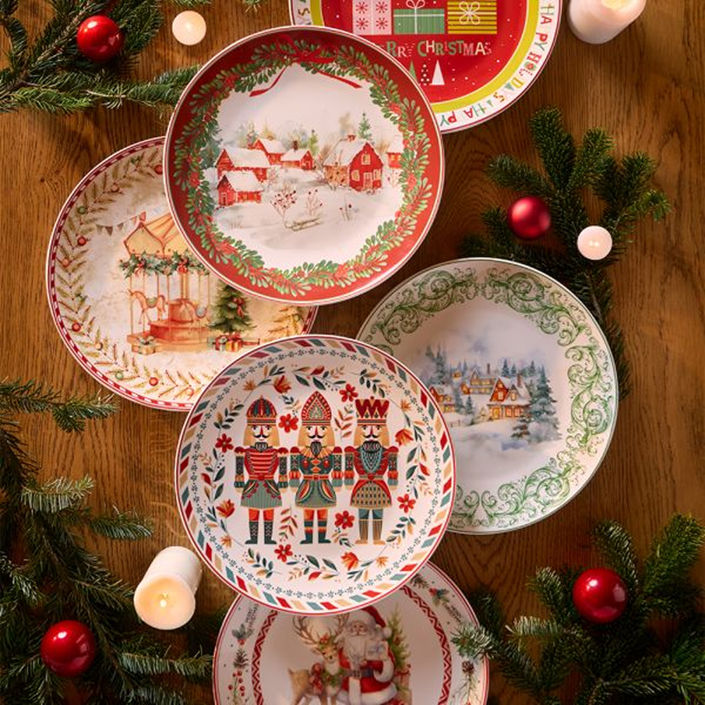 Тарелка фарфоровая "Xmas party", 30 см, разноцветный - 3