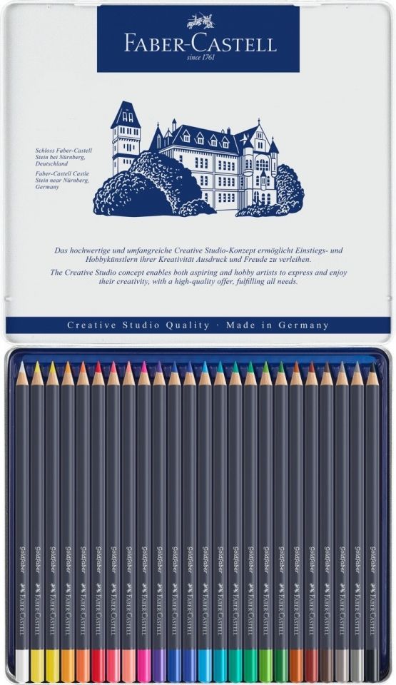 Карандаши цветные акварельные "Goldfaber Aqua", 24 цвета, металлическая упаковка